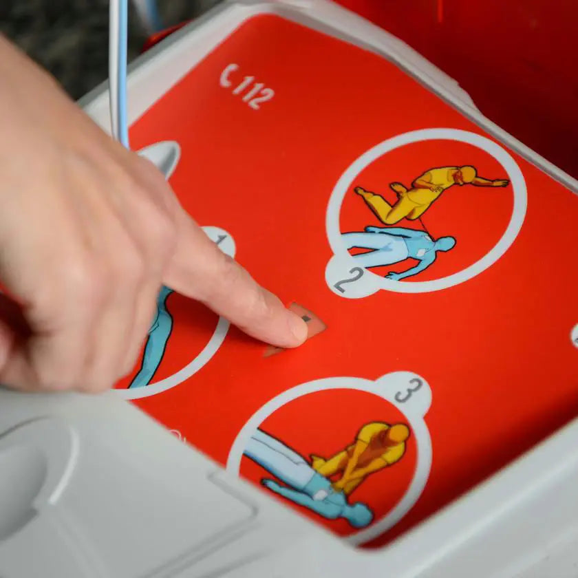 Front view of Schiller PA-1 automated external defibrillator with user friendly interface