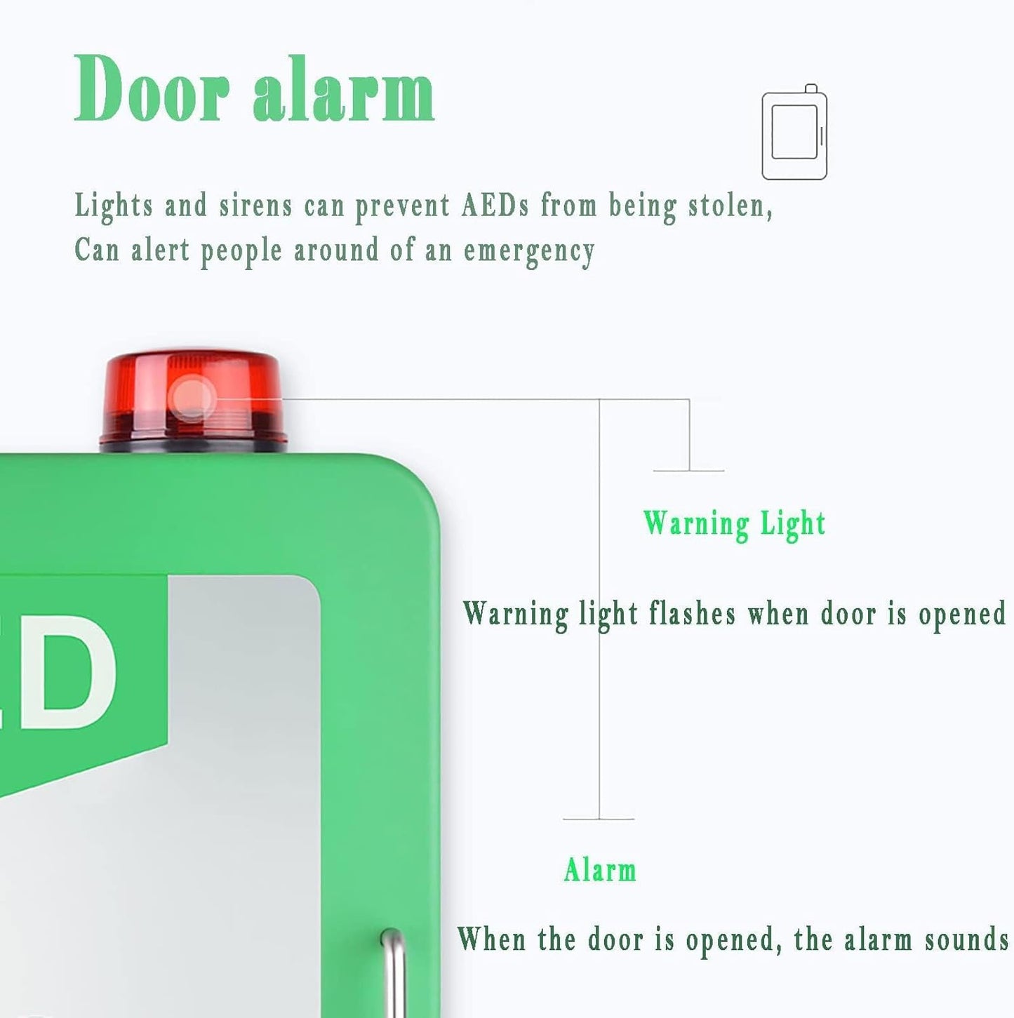 AED Polycarb Unlocked with Stroke Light Alarm