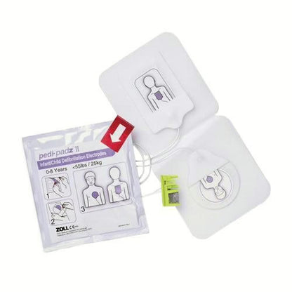 Zoll AED pedi padz II with packaging on a white background