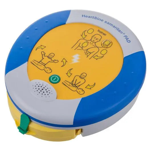 HeartSine Samaritan PAD defibrillator on a white background