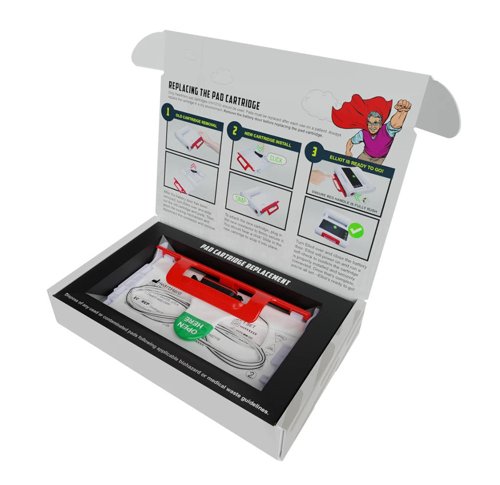 Box with instructions and a red tool inside on a white background