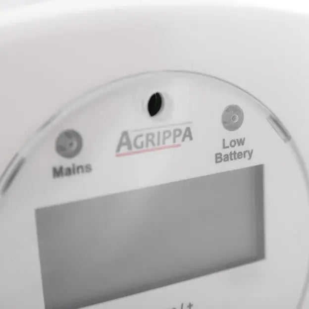 Close-up of a device with 'Agrippa' branding and a digital display.