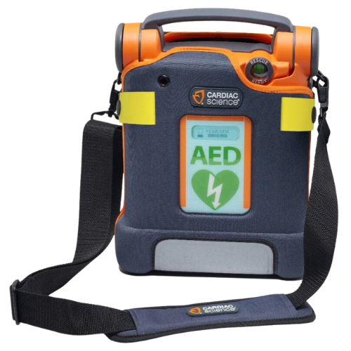 Navy Carry case, with cardiac science branding 