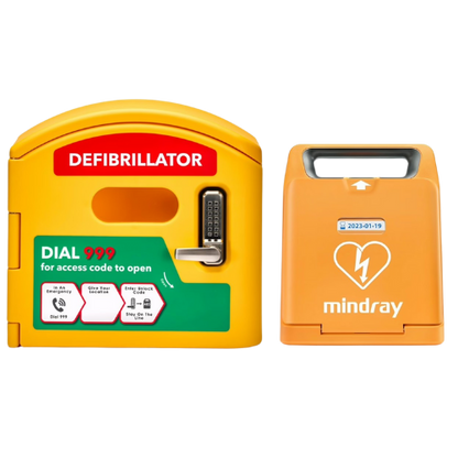 C1A Mindray Semi Auto AED and DefibCaddy Outdoor Locked Package