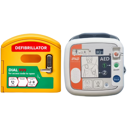 iPAD SP1 Fully-Auto Defibrillator & DefibCaddy Outdoor Locked Package