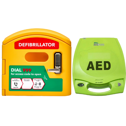 ZOLL AED Plus Fully Auto and DefibCaddy Outdoor Locked Package