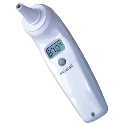 Digital ear thermometer on a white background