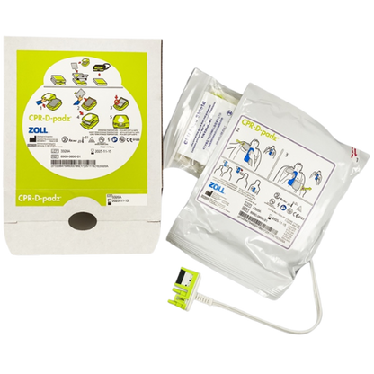 ZOLL CPR-D padz with packaging on a white background